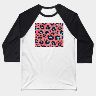 Pink And Red Leopard Animal Print Skin Baseball T-Shirt